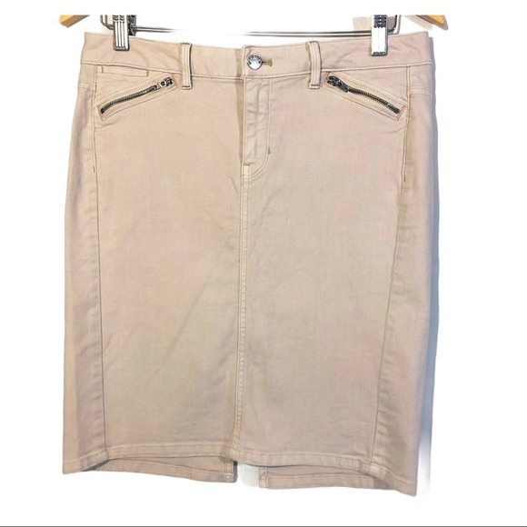 Gap Limited Ed Blush Pink Denim Pencil Skirt Zip Pockets Women's Size 2 - Picture 1 of 5